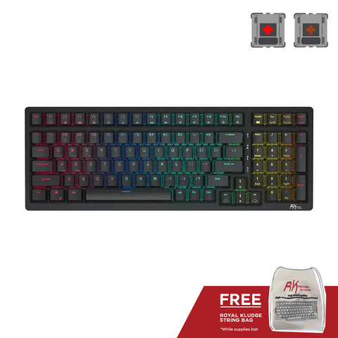 Royal Kludge RK98 Tri Mode RGB 100 Keys Hot Swappable Mechanical Keyboard Black