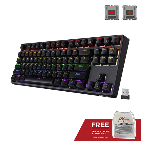 Royal Kludge RK87 Tri Mode RGB 87 Keys Hot Swappable Mechanical keyboard Black