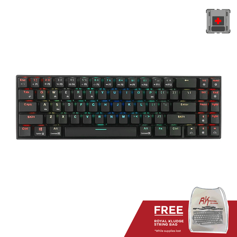 Royal Kludge RK71 Tri Mode RGB 71 Keys Hot Swappable Mechanical Keyboard [Black] [Red Switch]