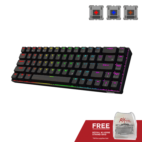 Royal Kludge RKG68 Tri Mode RGB 68 Keys Hot Swappable Mechanical Keyboard Black