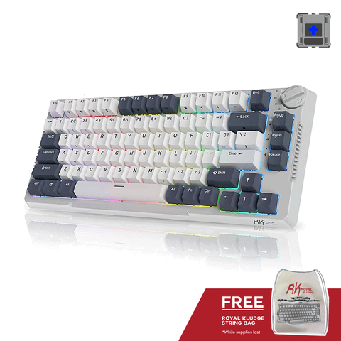 Royal Kludge RKH81 Tri-Mode RGB 81 Keys Hot Swappable Mechanical Keyboard White Night [Blue Switch]