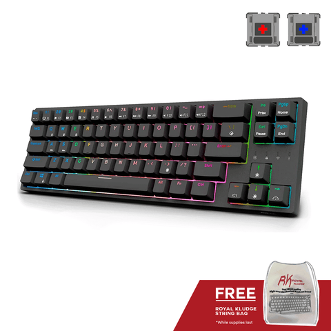 Royal Kludge RK68 Plus Tri Mode RGB 68 Keys Hot Swappable Mechnical Keyboard Black