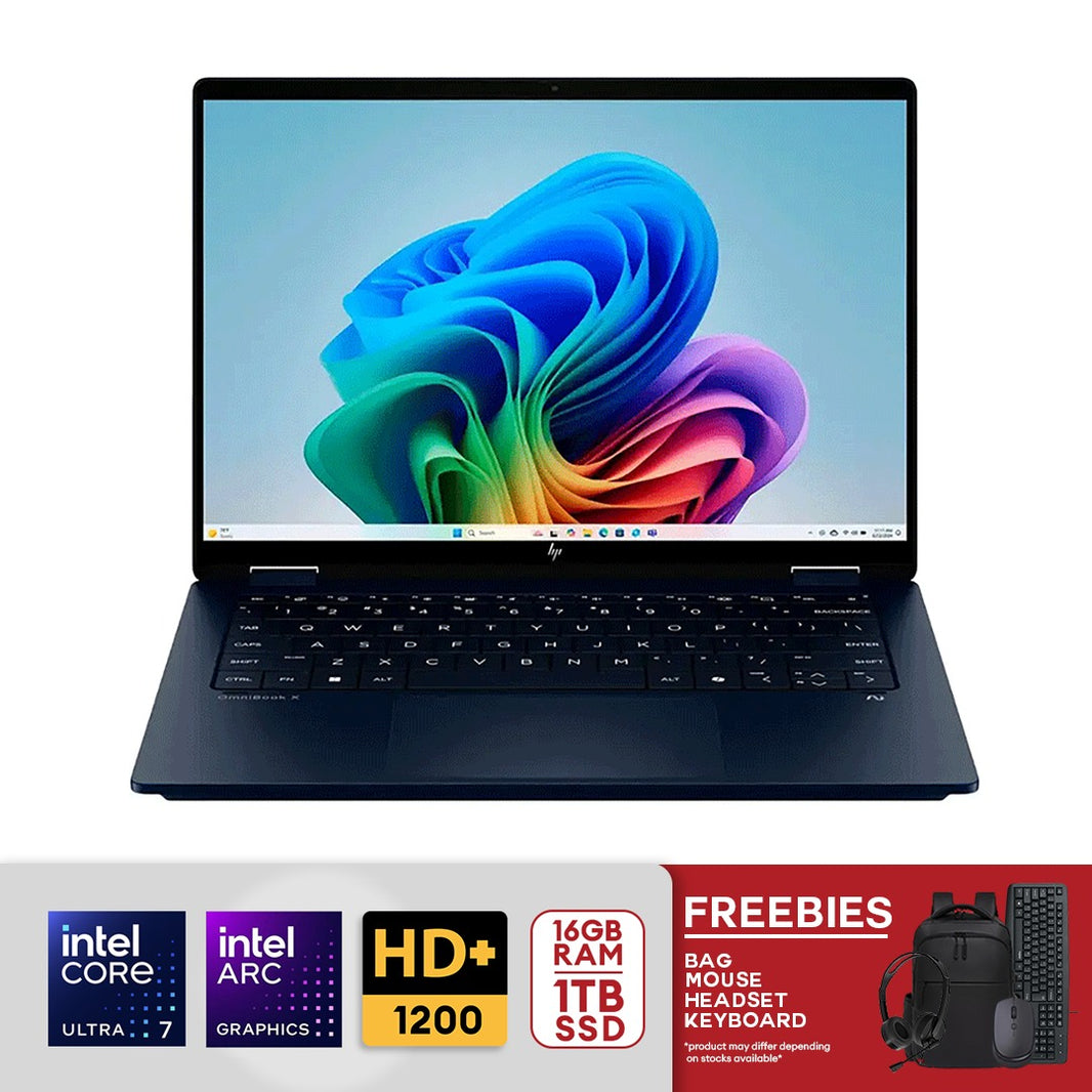 HP OmniBook X Flip 14" 2K Touch-Screen 2-in-1 Copilot+ PC Intel Core Ultra 7-256V 16GB LPDDR5 1TB SSD PCIe 4.0 Intel Arc Graphics Atmospheric Blue