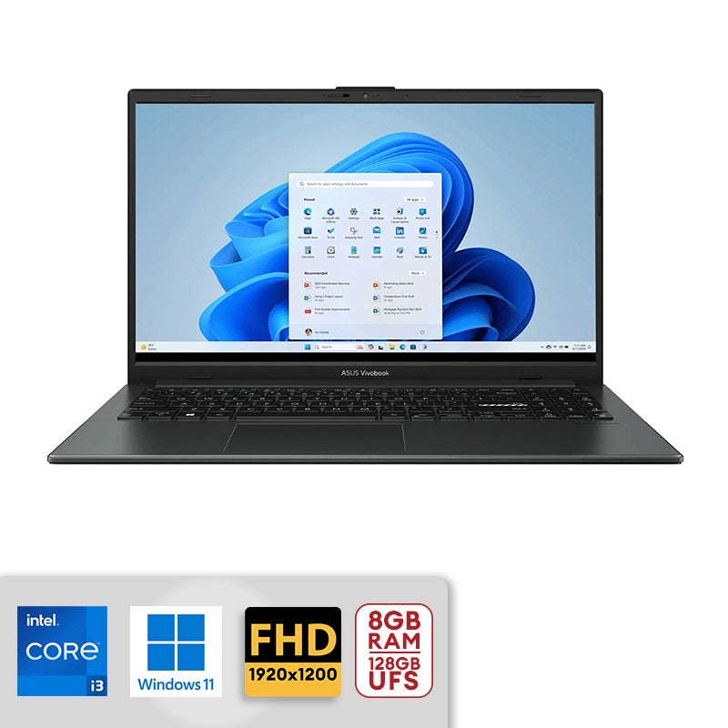 ASUS Vivobook 15.6" FHD intel i3-N305 8GB DDR4 RAM 128GB UFS Intel UHD Graphics E1504GA-WB31 Win 11 Home S Mixed Black