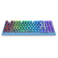 E-Yooso Z-94J Tri-Mode RGB 94 Keys Hot Swappable Mechanical Keyboard Clear Blue Linear [White Switch]