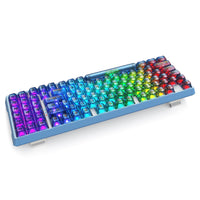 E-Yooso Z-94J Tri-Mode RGB 94 Keys Hot Swappable Mechanical Keyboard Clear Blue Linear [White Switch]