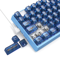 E-Yooso Z-94J Tri-Mode RGB 94 Keys Hot Swappable Mechanical Keyboard Clear Blue Linear [White Switch]