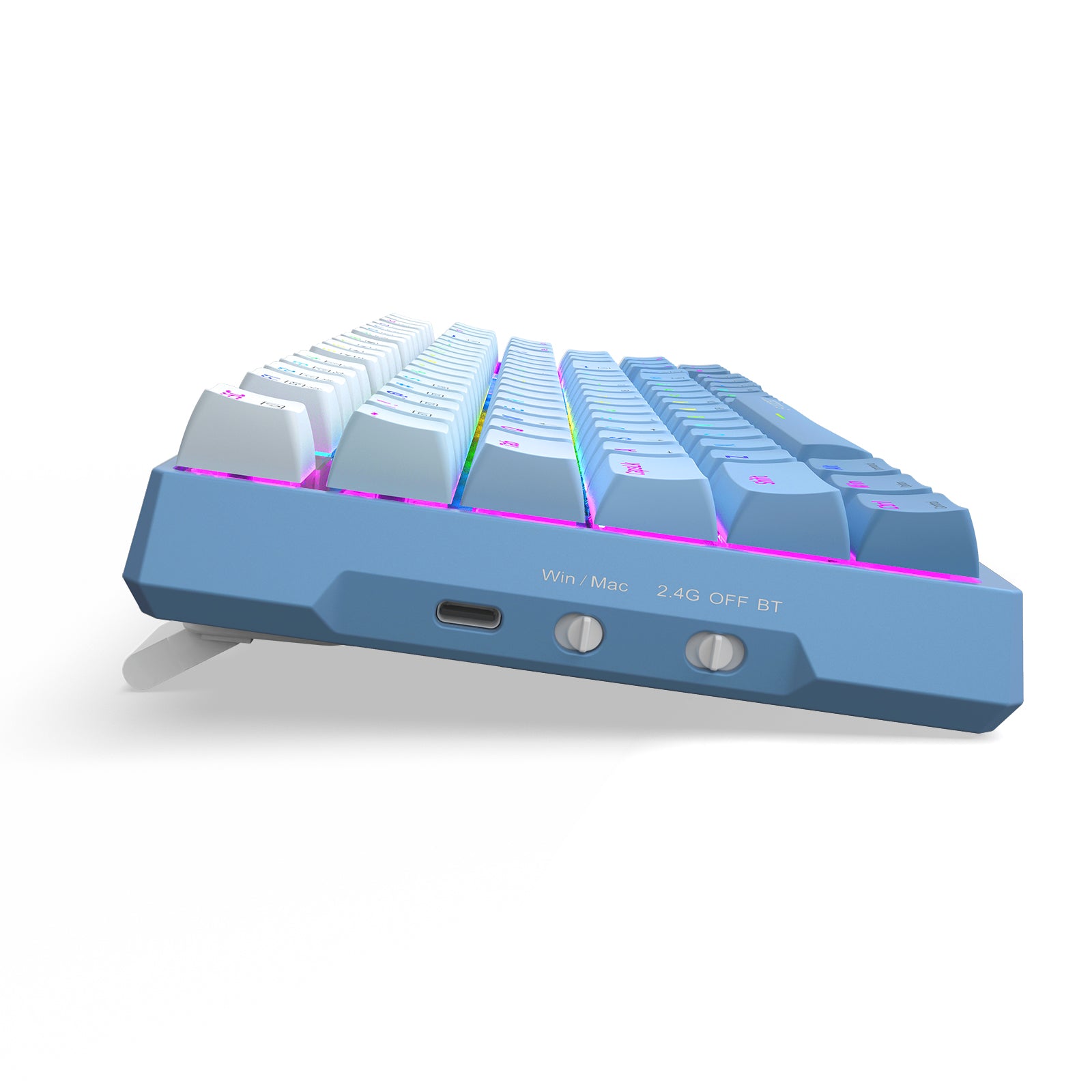 E-Yooso Z-94J Tri-Mode RGB 94 Keys Hot Swappable Mechanical Keyboard Gradiant Blue Linear [White Switch]
