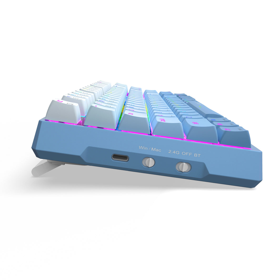E-Yooso Z-94J Tri-Mode RGB 94 Keys Hot Swappable Mechanical Keyboard Gradiant Blue Linear [White Switch]