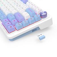 Redragon K673WBP RGB Ucal Max 81-Key 75% Gasket-Mounted Hot-Swappable Wireless Mechanical Keyboard with Knob (Moonrise Violet)