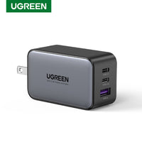 UGREEN 3-Port (USB-A + 2 USB-C) 65W Gan Tech Fast Charger (Black) [CD244/10334]
