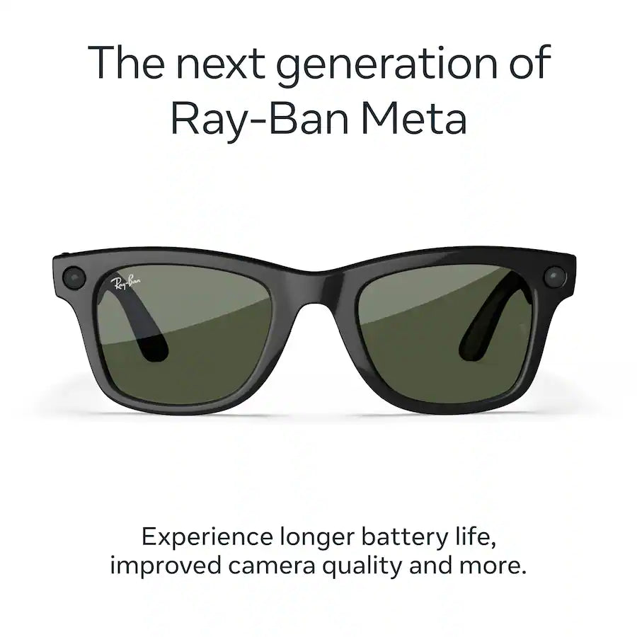 Ray-Ban Meta Wayfarer Gen 2 Shiny Black G-15 Green Lenses