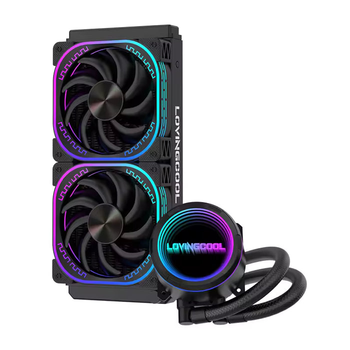 Lovingcool YK-W120-02 120mm AIO ARGB Liquid CPU Cooler with Temp Display