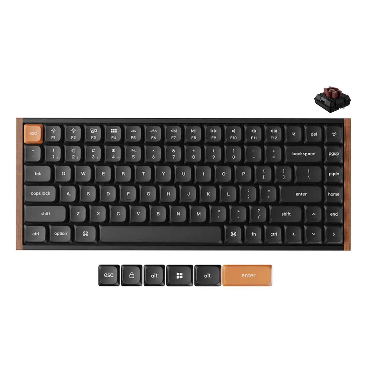 Keychron K3 Max SE QMK Wireless Hot-Swappable RGB Custom Wood Frame Mechanical Keyboard - Black