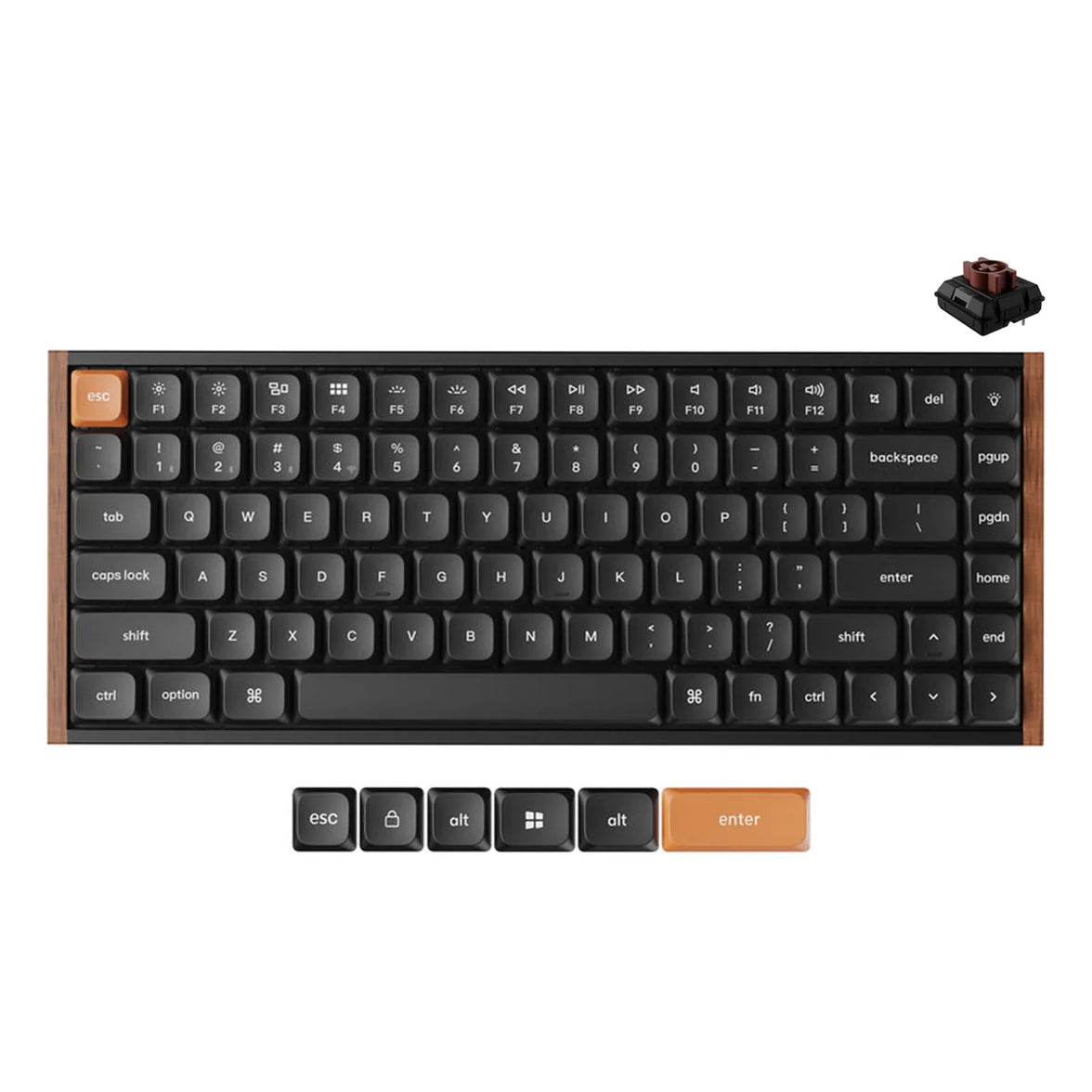 Keychron K3 Max SE QMK Wireless Hot-Swappable RGB Custom Wood Frame Mechanical Keyboard - Black