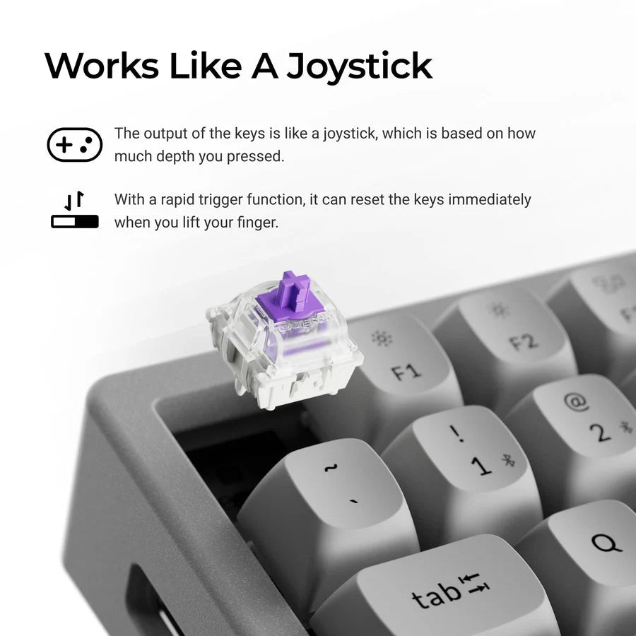 Keychron K2 HE 75% Wireless Hot-Swappable RGB Magnetic Switch Custom Keyboard (Gateron Double-Rail Magnetic Nebula Switch)