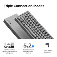 Keychron K2 HE 75% Wireless Hot-Swappable RGB Magnetic Switch Custom Keyboard (Gateron Double-Rail Magnetic Nebula Switch)