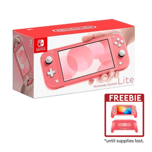 Nintendo Switch Lite Coral Pink with JYS Handle grip