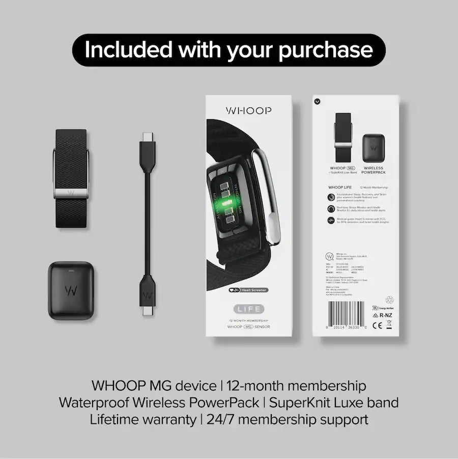 [PRE-ORDER] WHOOP LIFE MG with 12 Months Membership Obsidian/Titanium (2025) (US)