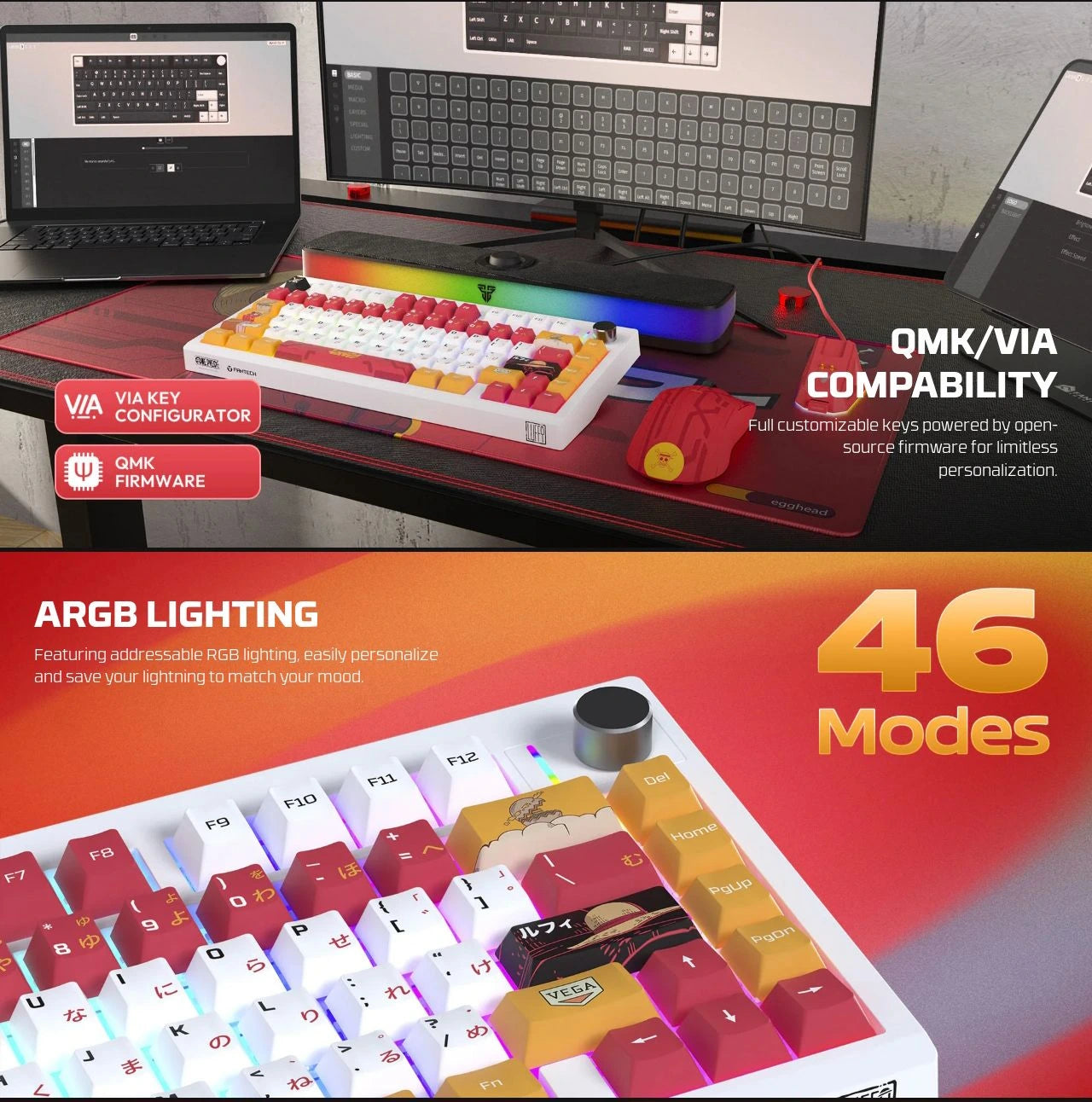 Fantech MK921 MAXFIT8 Tri-Mode Gaming Keyboard One Piece Edition Luffy
