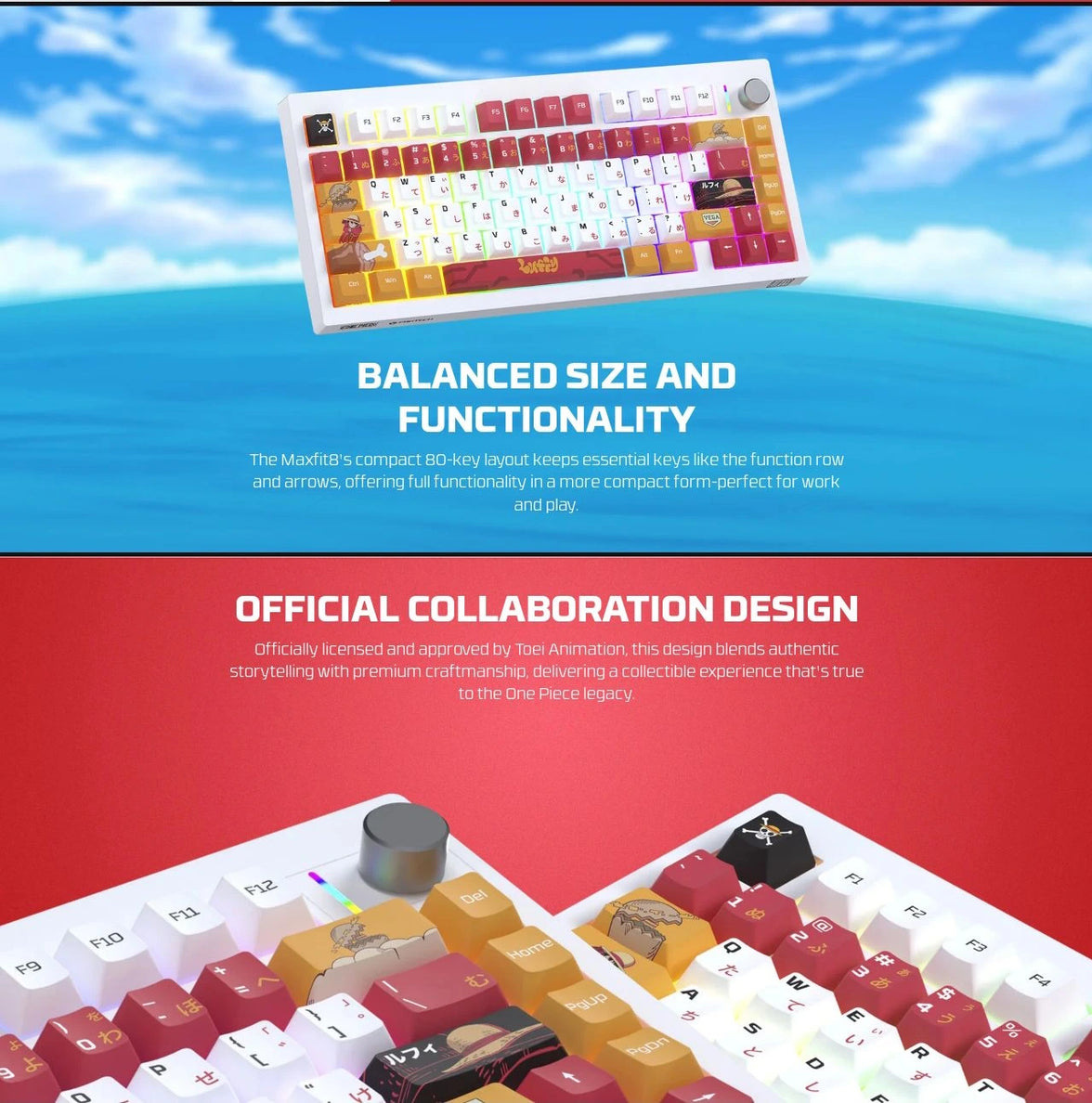 Fantech MK921 MAXFIT8 Tri-Mode Gaming Keyboard One Piece Edition Luffy