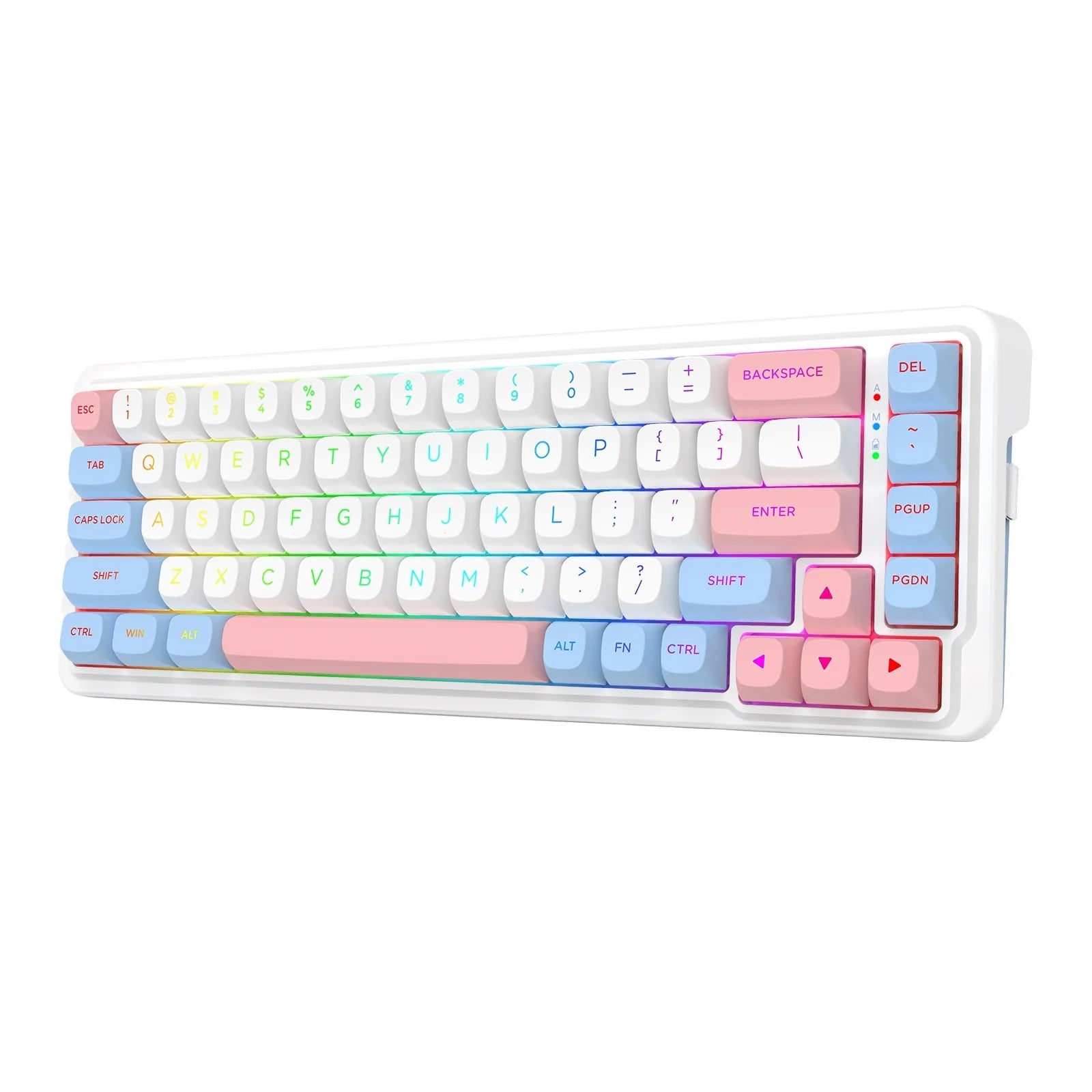 Redragon K709WBP RGB Nova Pro 81 Keys 75% Hot-Swappable Gasket-Mounted Wireless Mechanical Gaming Keyboard (Wonder Pink & Blue)