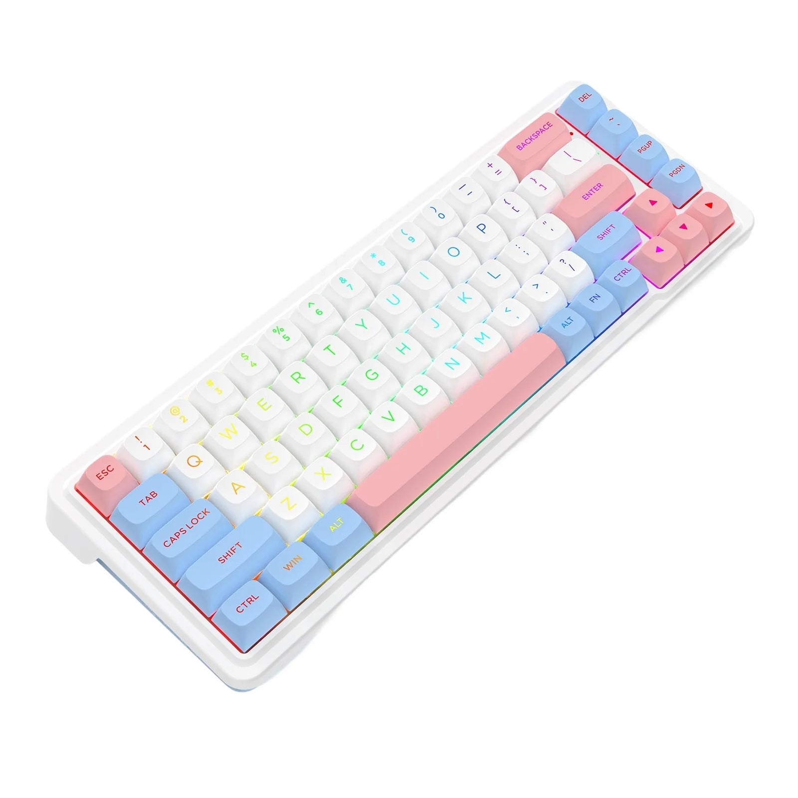 Redragon K709WBP RGB Nova Pro 81 Keys 75% Hot-Swappable Gasket-Mounted Wireless Mechanical Gaming Keyboard (Wonder Pink & Blue)
