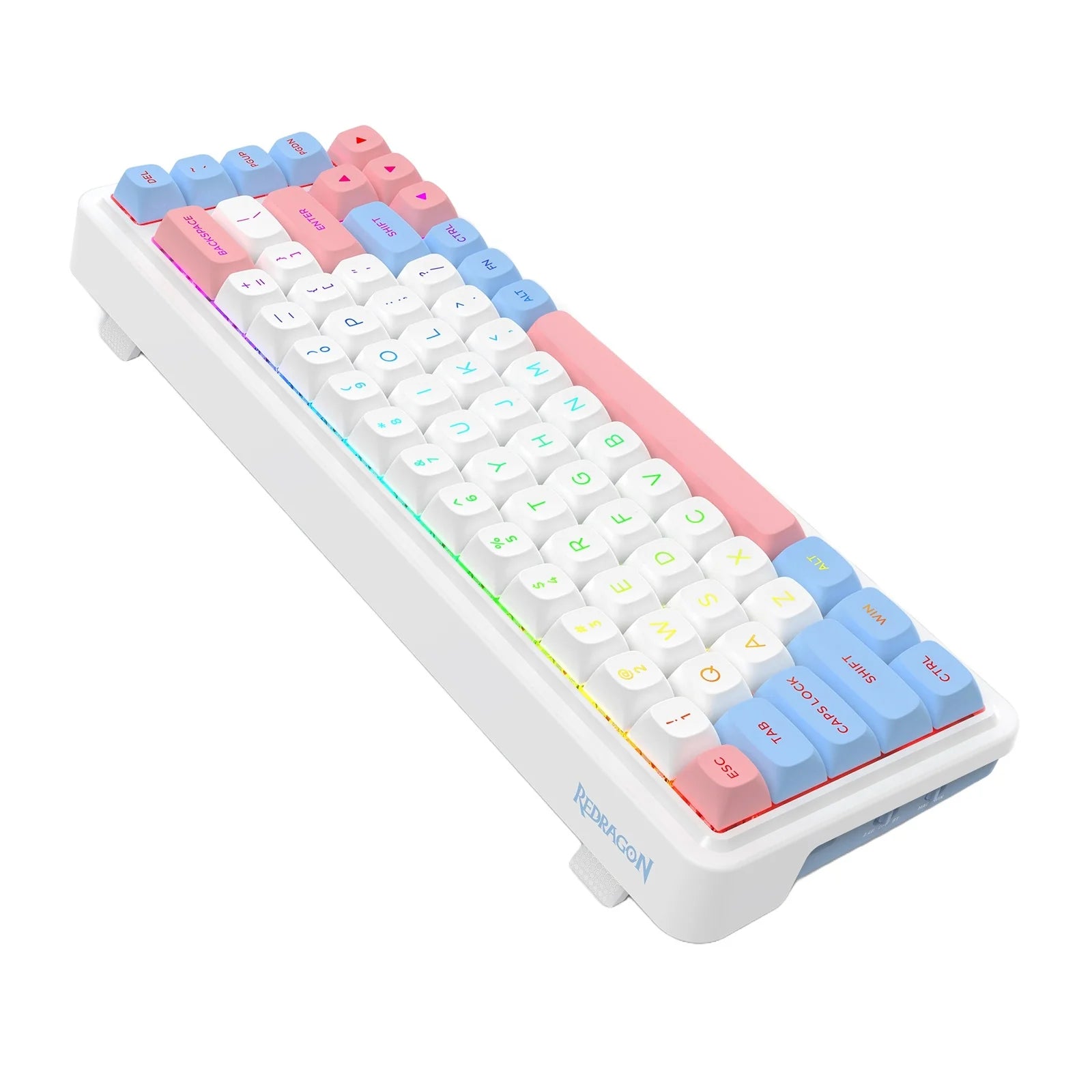 Redragon K709WBP RGB Nova Pro 81 Keys 75% Hot-Swappable Gasket-Mounted Wireless Mechanical Gaming Keyboard (Wonder Pink & Blue)