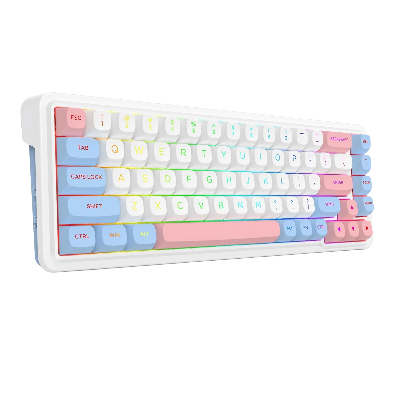 Redragon K709WBP RGB Nova Pro 81 Keys 75% Hot-Swappable Gasket-Mounted Wireless Mechanical Gaming Keyboard (Wonder Pink & Blue)