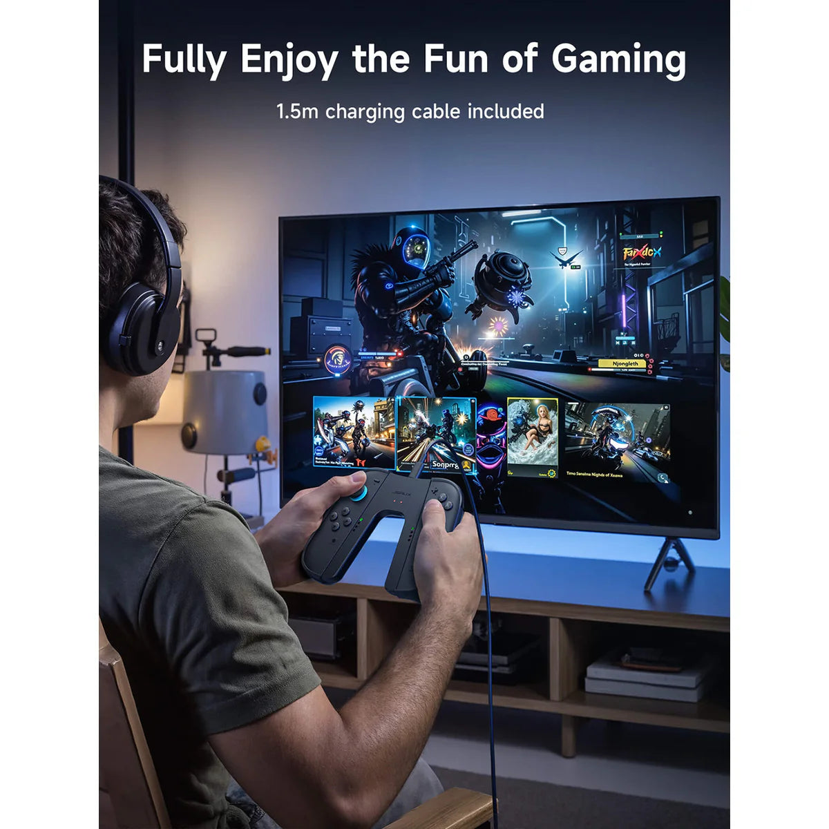 JSAUX JoyVerse Dual Grip for Nintendo Switch 2 Joy-Con (Black) GP0401