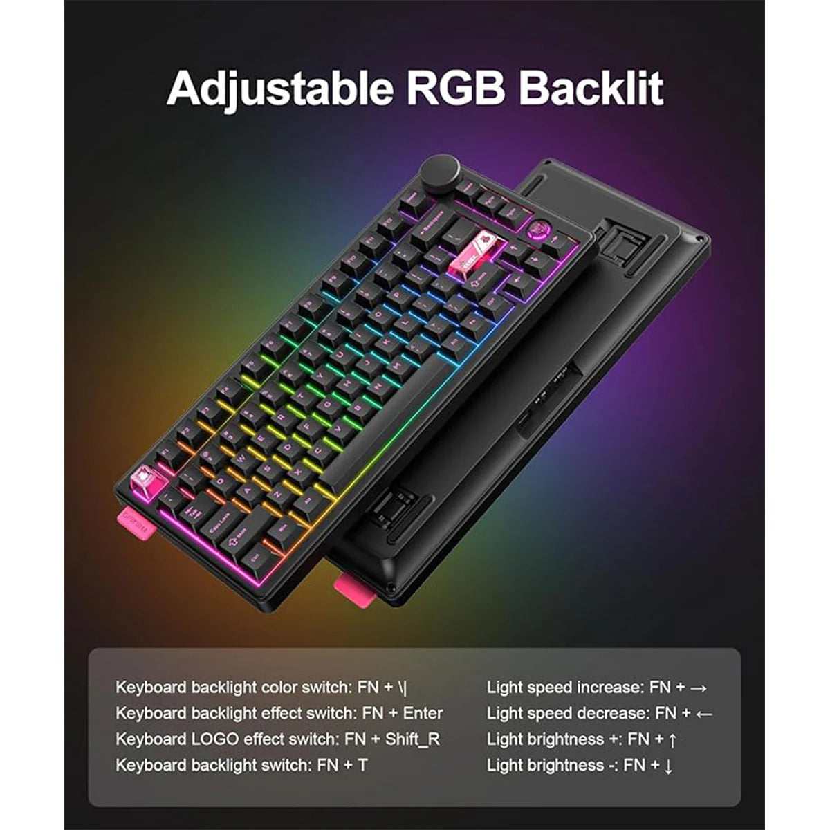 Onikuma MT706 Tri-Mode RGB 81 Keys Mechanical Keyboard