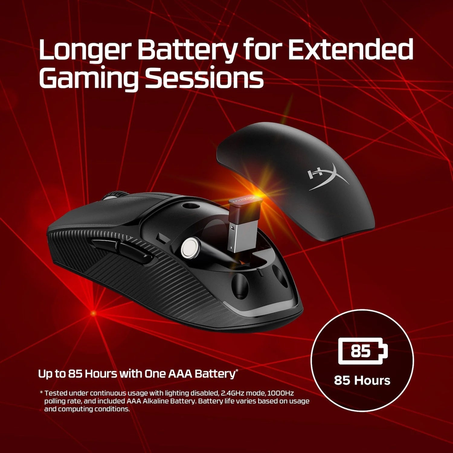 HyperX Pulsefire Fuse Wireless Black Gaming Mouse (Black)