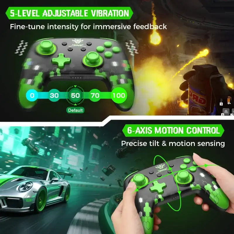 IINE Pokemon Z-A Controller for Nintendo Switch/Switch 2 (Black/Green) L1224