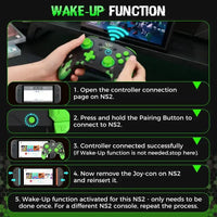 IINE Pokemon Z-A Controller for Nintendo Switch/Switch 2 (Black/Green) L1224