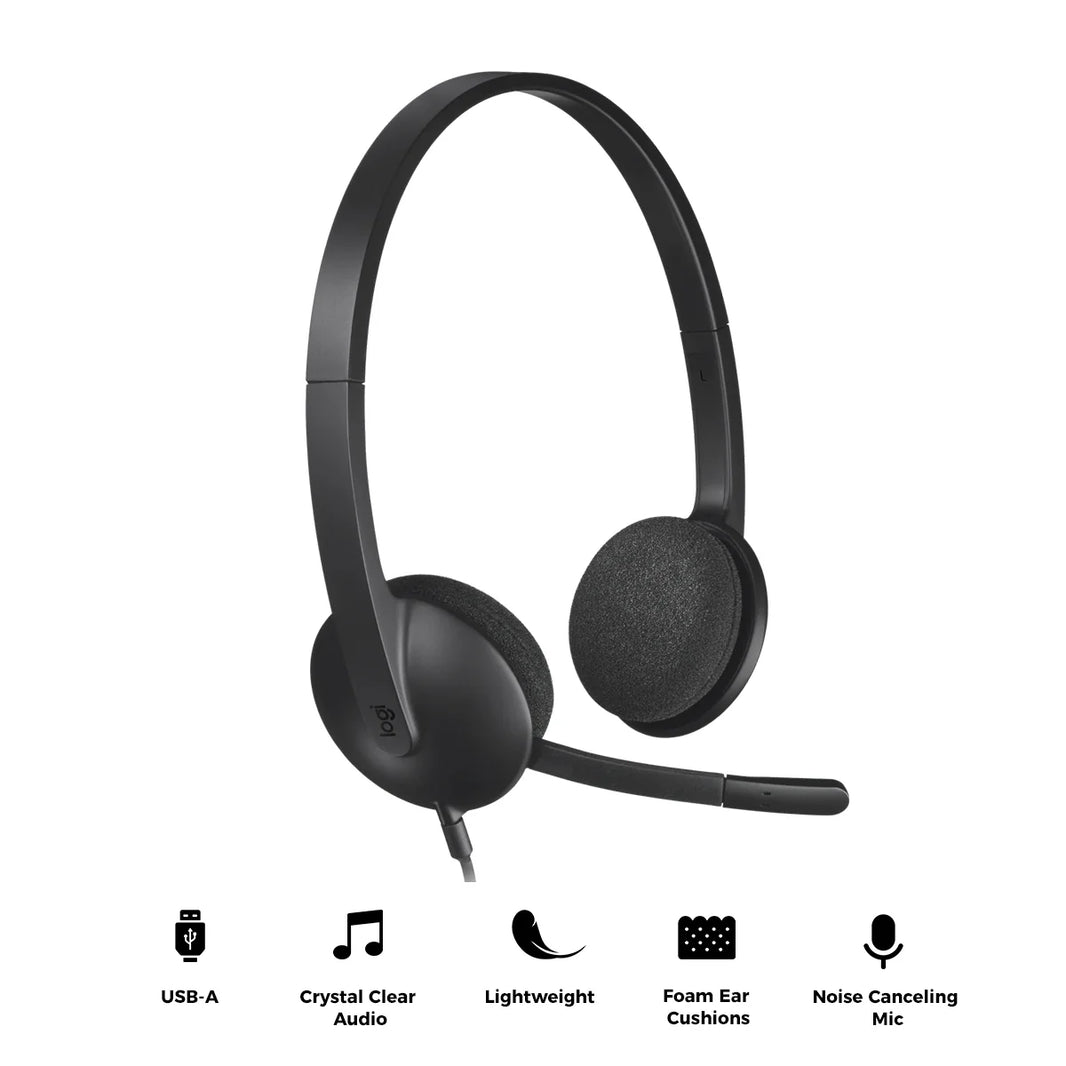 Logitech H340 USB Wired Headset Black