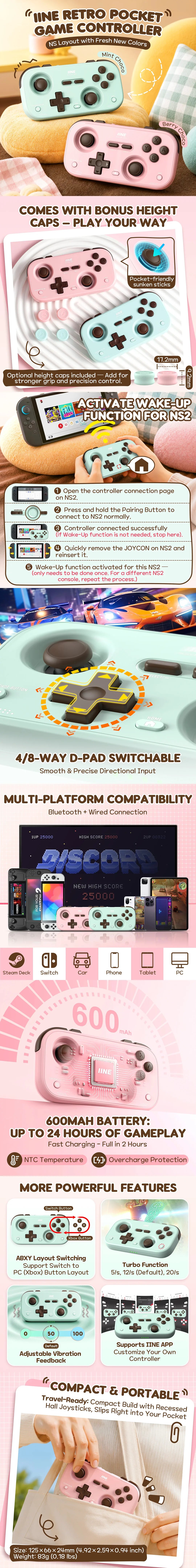 IINE Palm-Sized Retro Chronos Controller