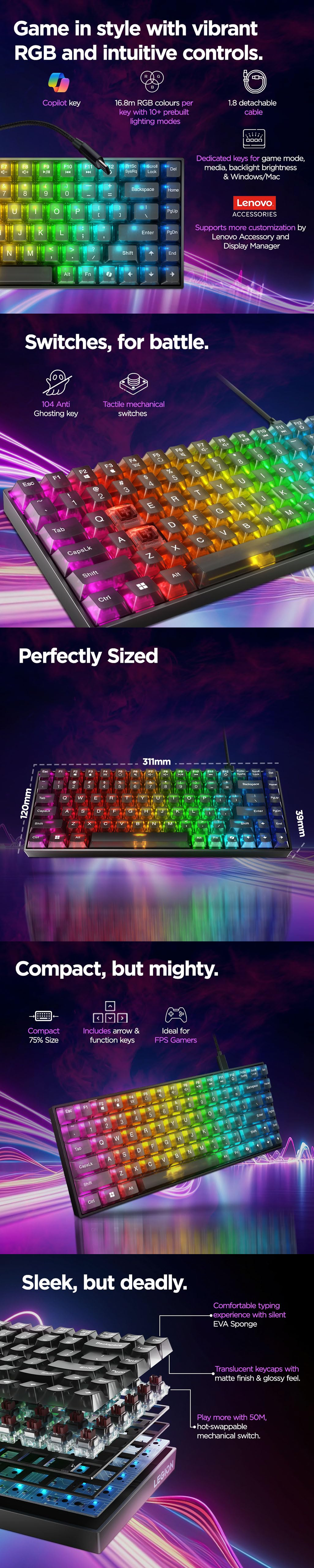 Lenovo K510 Mini Pro Gaming Keyboard
