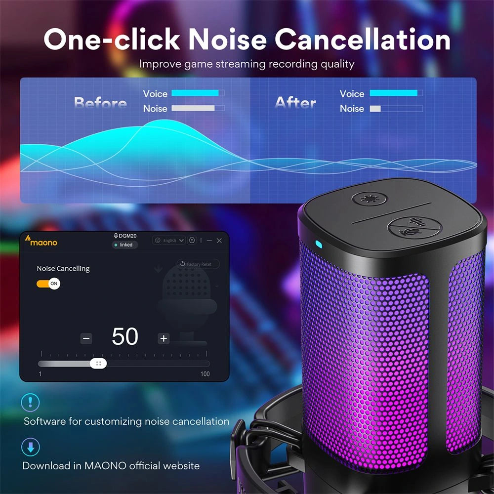 Maono DGM20G USB Gaming RGB Microphone