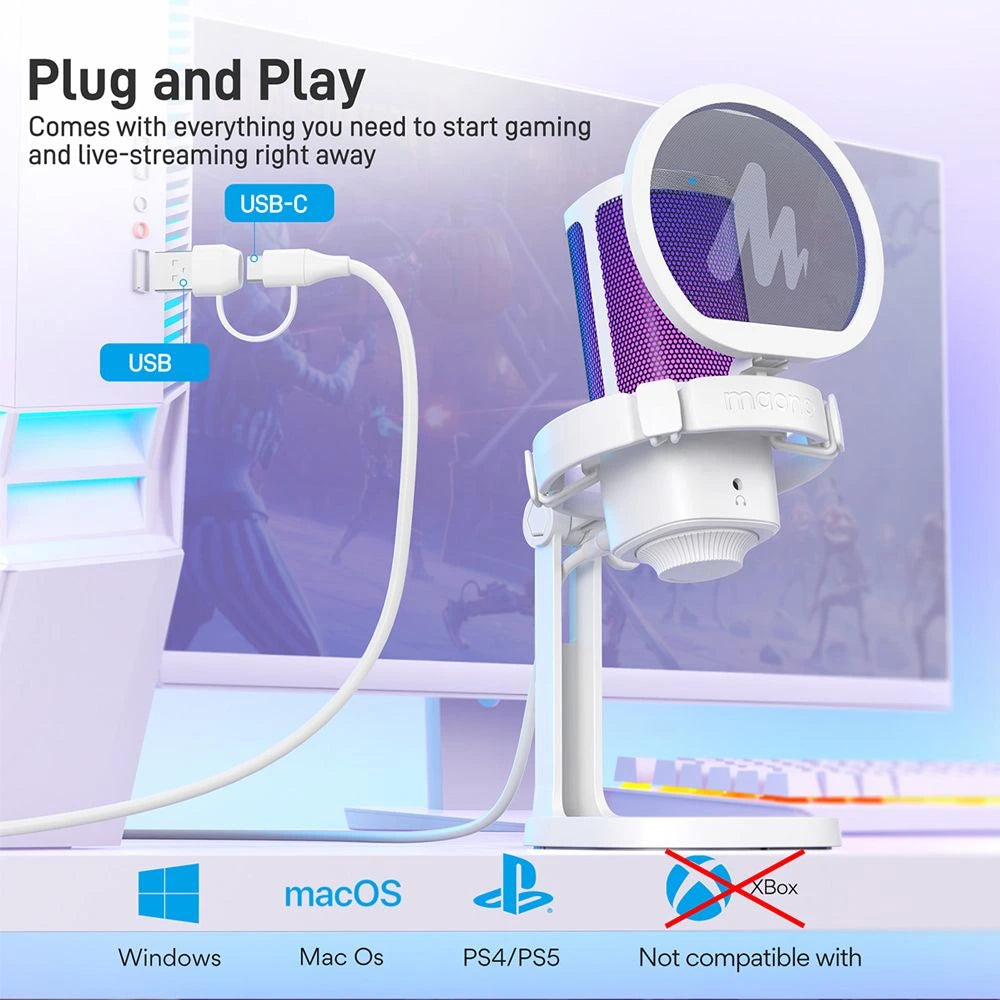 Maono DGM20G USB Gaming RGB Microphone