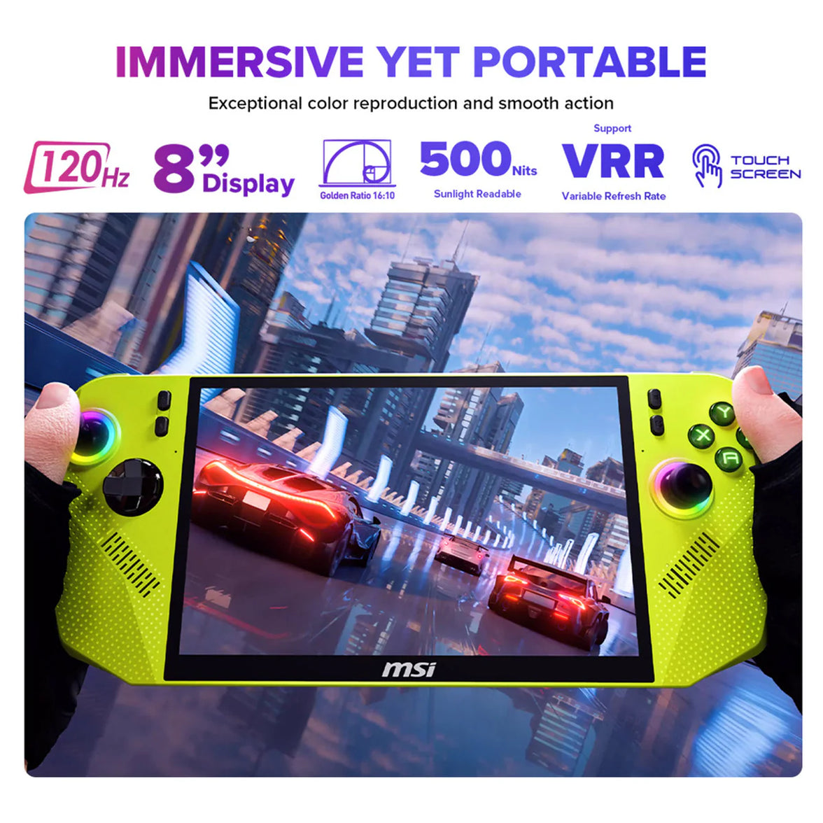 MSI Claw A8 BZ2EM-023PH (Neon Green) 8" FHD+ (1920x1200) 120Hz Ryzen Z2 Extreme 24GB/1TB SSD AMD Win11