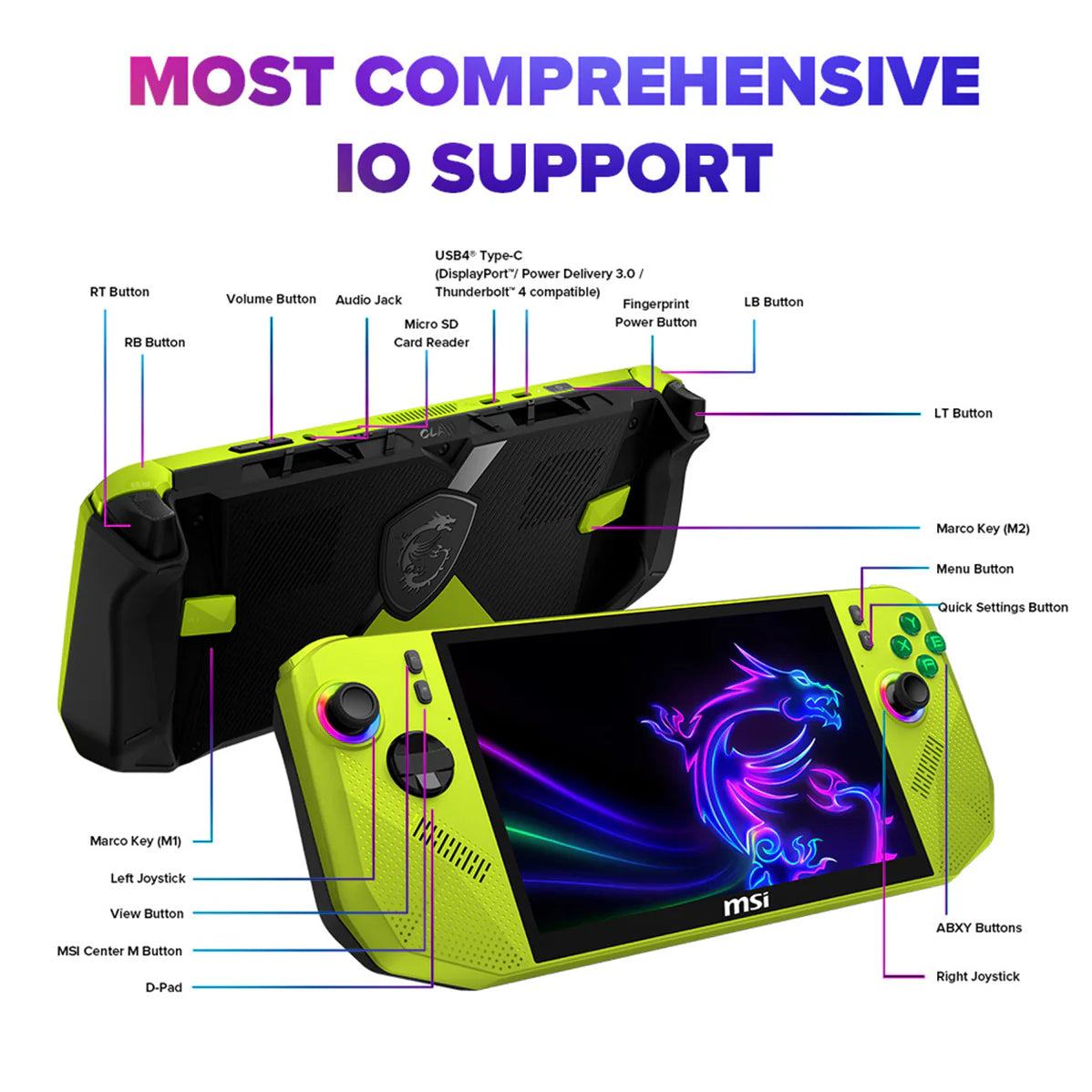 MSI Claw A8 BZ2EM-023PH (Neon Green) 8" FHD+ (1920x1200) 120Hz Ryzen Z2 Extreme 24GB/1TB SSD AMD Win11
