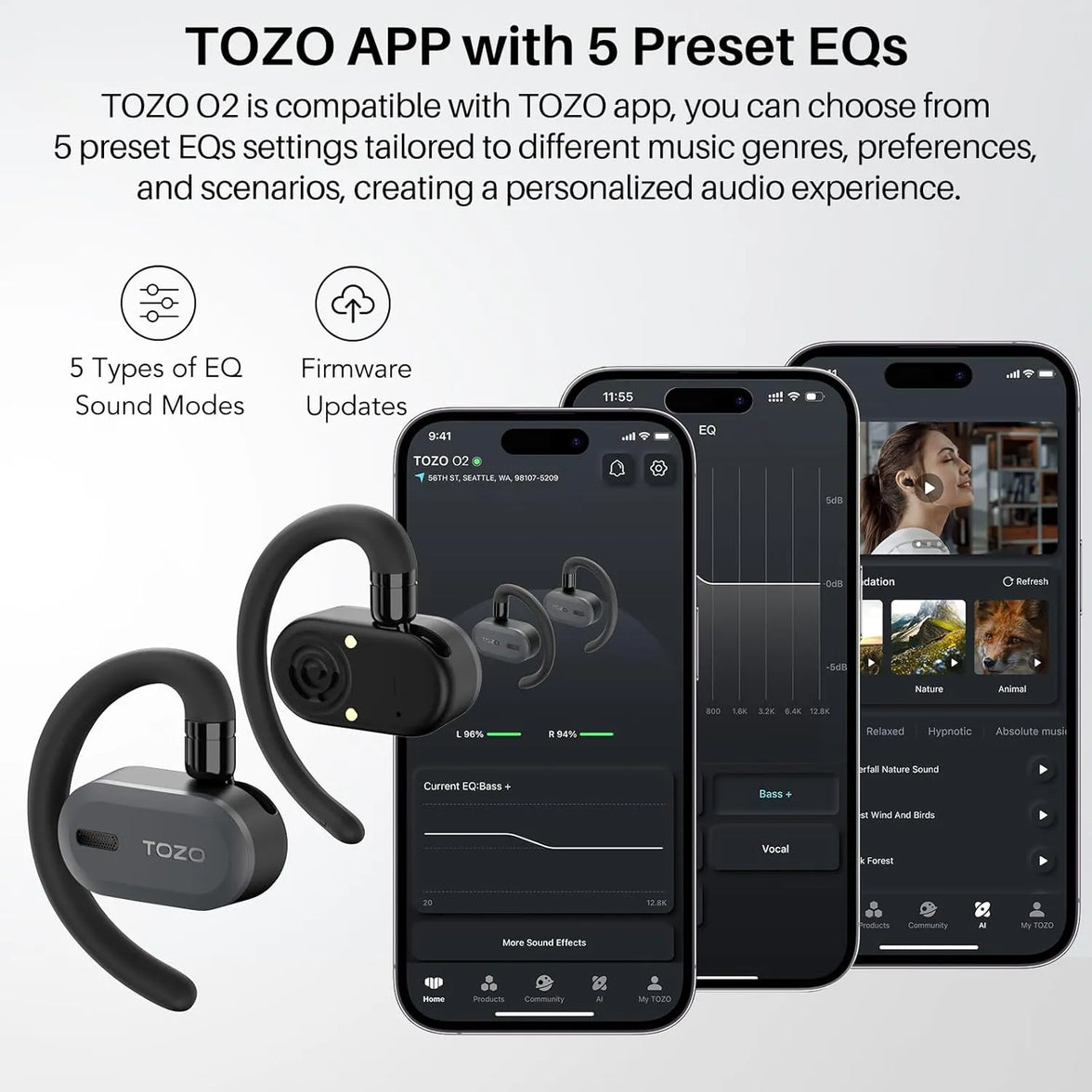 TOZO TWS Earbuds Open Buds