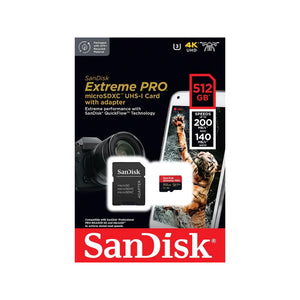 SanDisk Extreme PRO microSD UHS-I Card with Adapter ~ 512GB in cover
