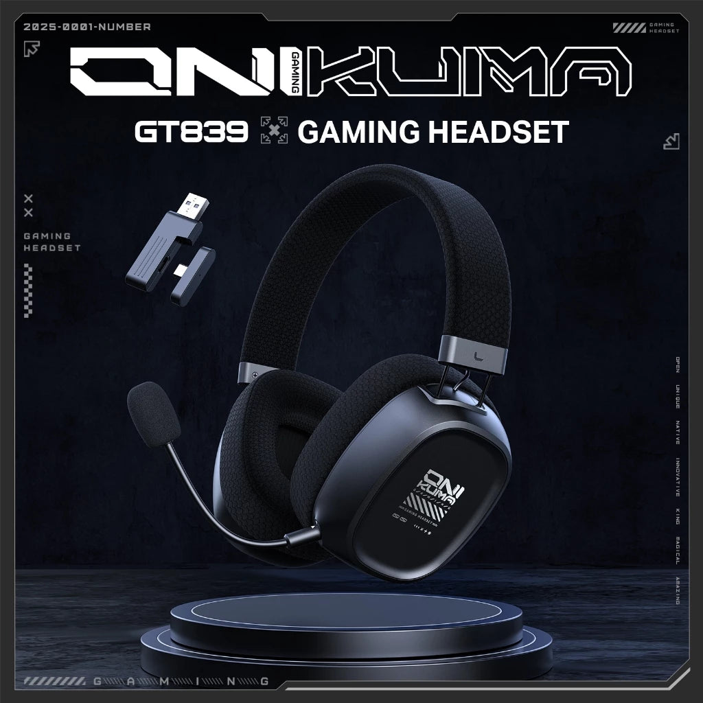 Onikuma GT839 Wireless Gaming Headset Black