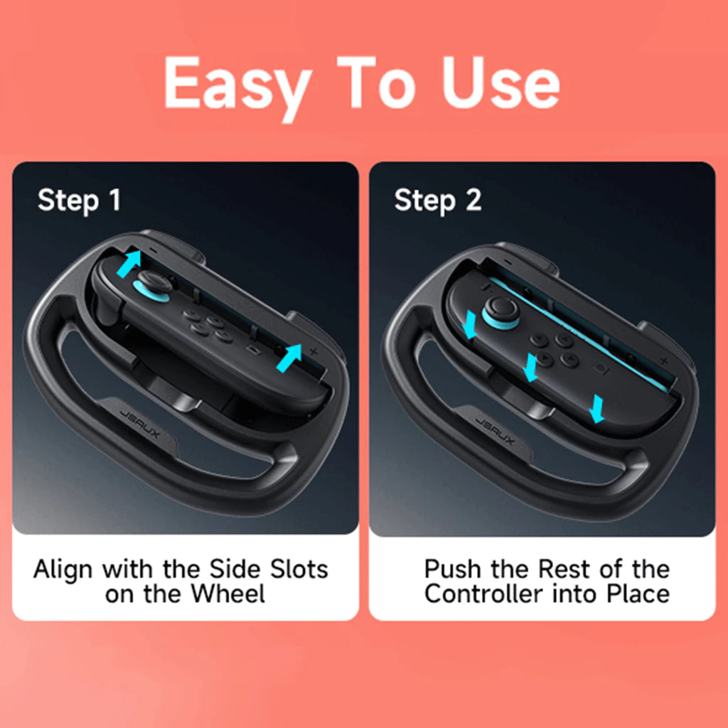 JSAUX Racing Steering Wheel For Nintendo Switch 2 GP0403 (Black)