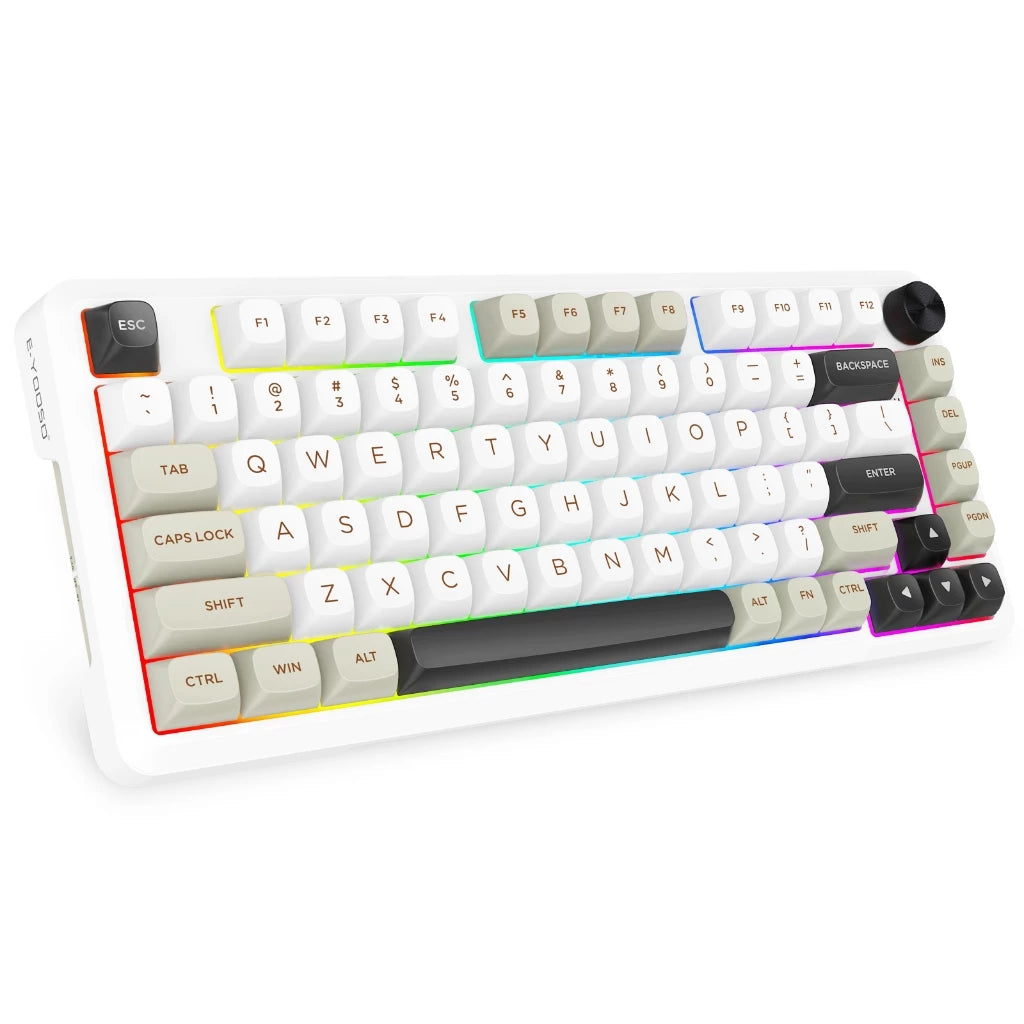 E-Yooso Z-82 Tri-Mode RGB 81keys Mechanical Keyboard White/Grey/Black (Silverwood Switch)