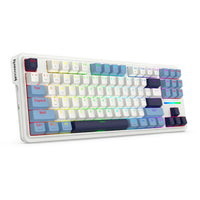 Redragon K728WBB RGB Antonium Pro 87 Keys 80% Gasket Mounted TKL Wireless Mechanical Keyboard (White & Blue)