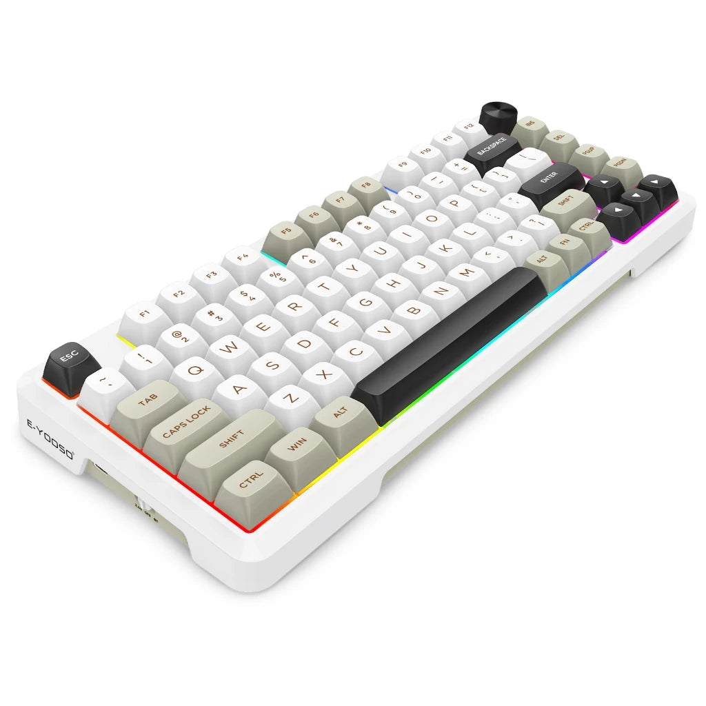 E-Yooso Z-82 Tri-Mode RGB 81keys Mechanical Keyboard White/Grey/Black (Silverwood Switch)