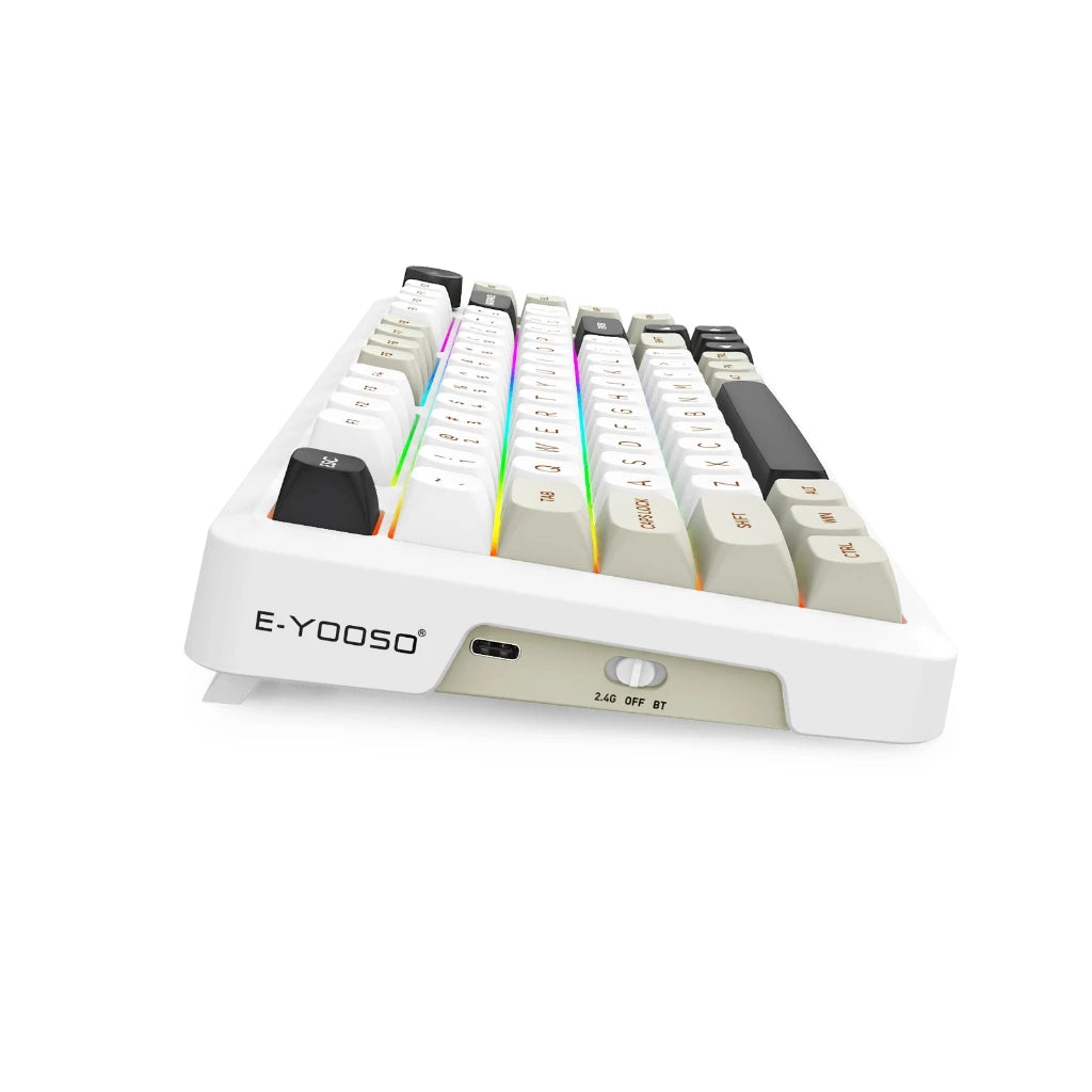 E-Yooso Z-82 Tri-Mode RGB 81keys Mechanical Keyboard White/Grey/Black (Silverwood Switch)