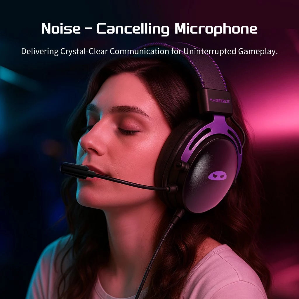 Magegee Wing Wired Gaming Headset Black Purple